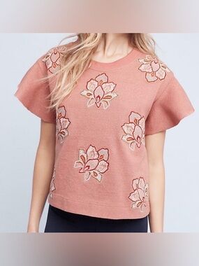 NWOT Anthropologie Padma Pullover by Chloe Oliver Dusty Rose Small